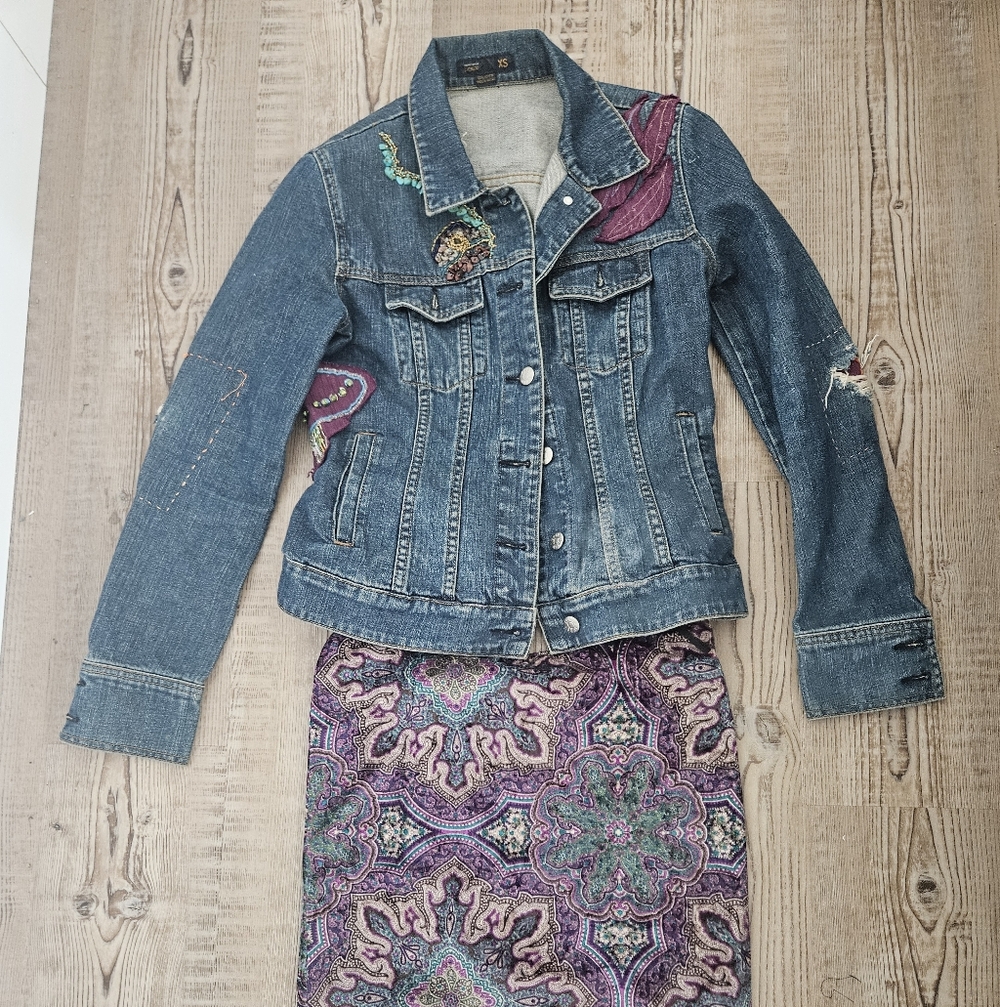 Smoochyvelvet Y2k Purple Paisley Patterned Pencil Skirt - Picture 5 of 5